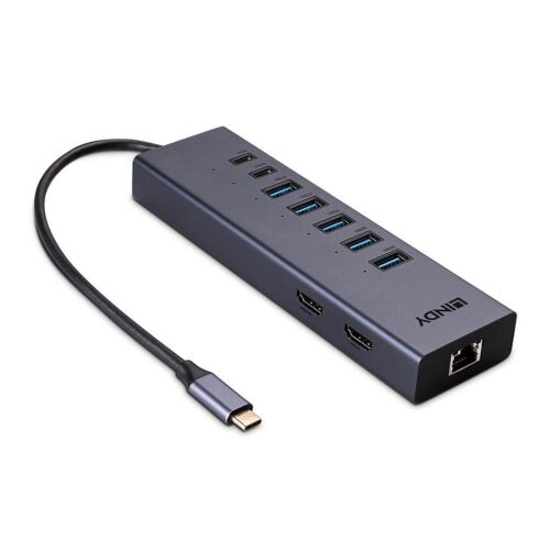 I/O dokų stotis Lindy DST-Mini Duo su 2x 4K HDMI