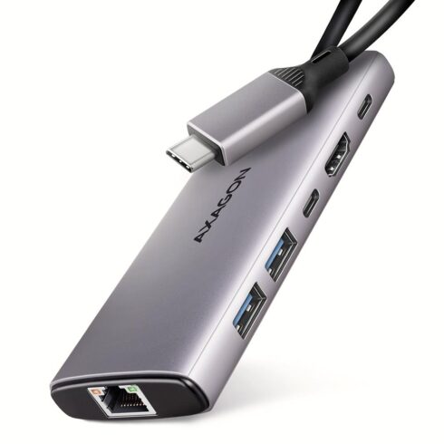 USB-C 6in1 hub AXAGON HMC-6G2L su 10Gbps greičiu
