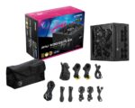 Maitinimo blokas MSI MPG A1000GS PCIE5, matomas iš šono su jungtimis
