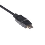 Kabelis HDMI į HDMI 2m, matomas iš šono, rodo jungtis