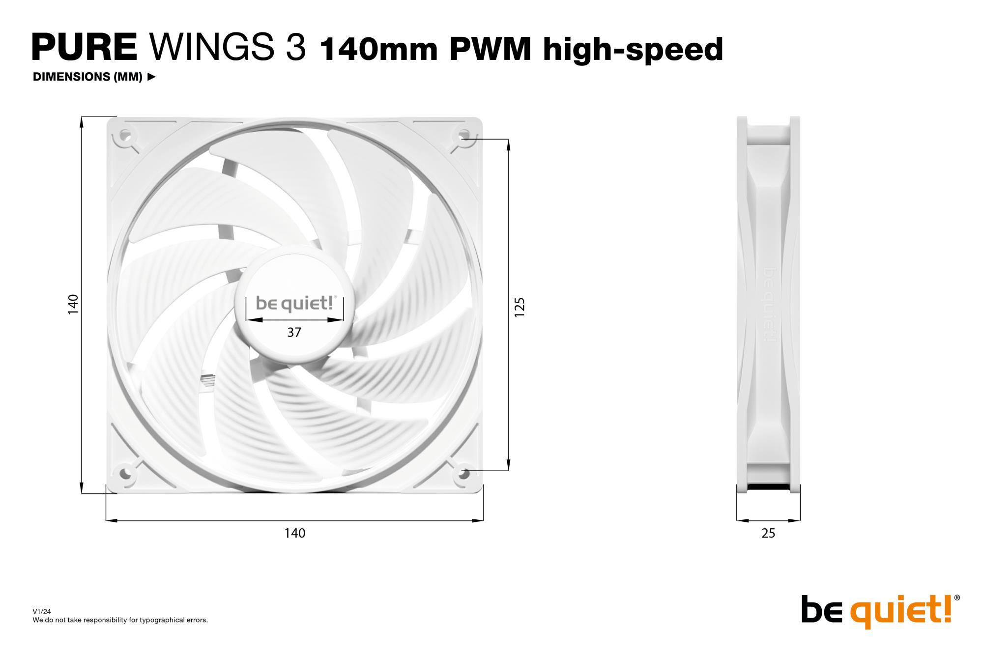 5e011723-3746-46da-ba20-40e328ca8493 CASE FAN 140MM PURE WINGS 3/WH PWM HIGH-SP BL113 BE QUIET