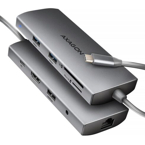 USB-C 9in1 I/O HUB AXAGON HMC-8HLSA su 5Gbps greičiu