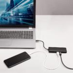 I/O dokas LINDY USB-C DST-Mini su atidarytu prievadų išdėstymu