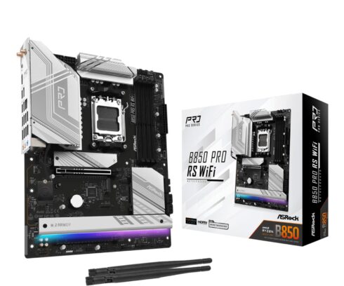 ASROCK B850 PRO RS WIFI motininė plokštė su DDR5 atmintimi ir 4 RAM lizdais