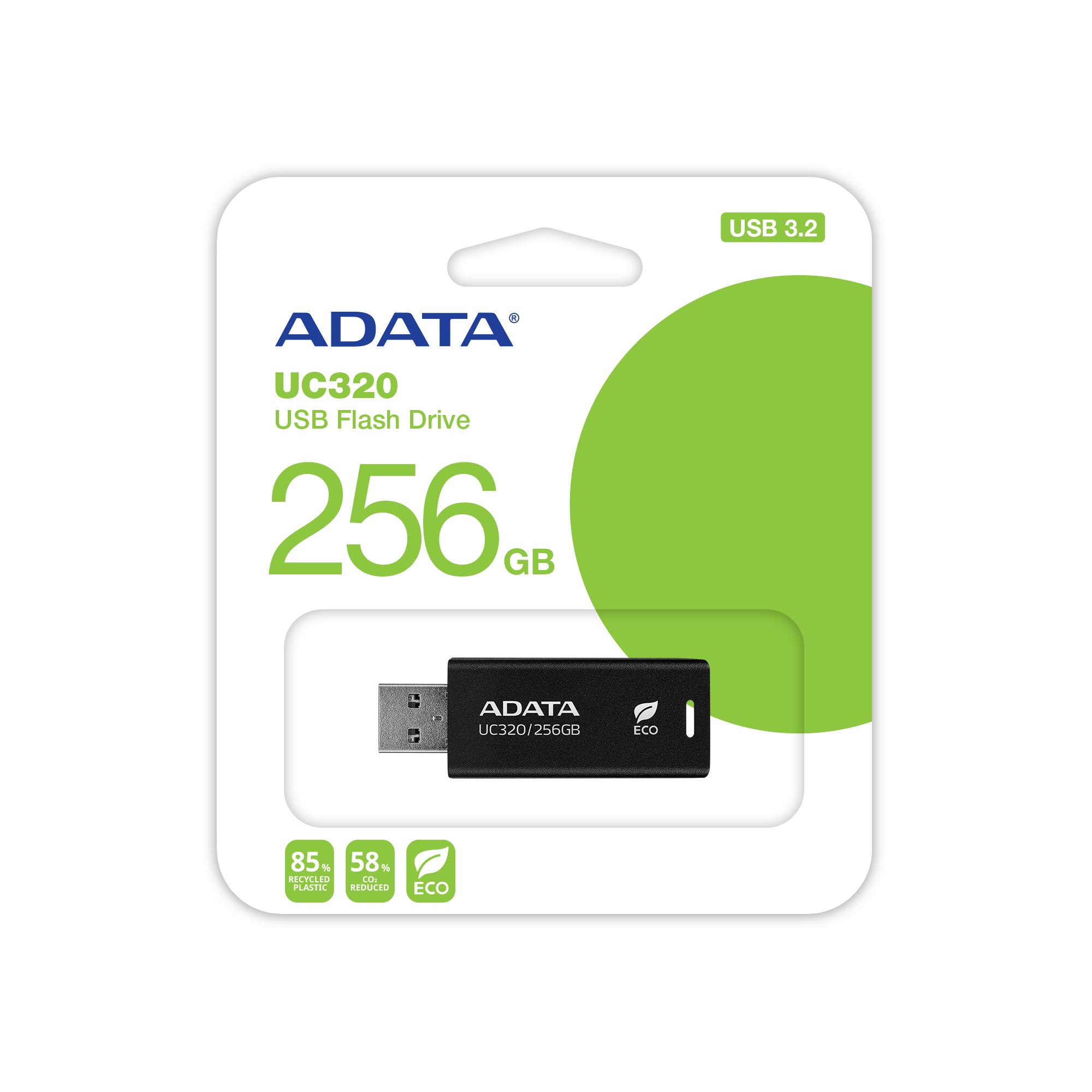 60729277-cf1e-4ed5-9d09-46cc51df1a75 MEMORY DRIVE FLASH USB3.2 256G/BLACK UC320-256G-RBK/BK ADATA