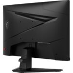 Monitorius MSI MAG 244F, matomas iš šono, rodo ekraną ir stovą