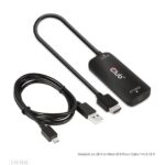 Adapterio USB-C į USB/HDMI/M/F CAC-1336 šoninis vaizdas su jungčių išdėstymu