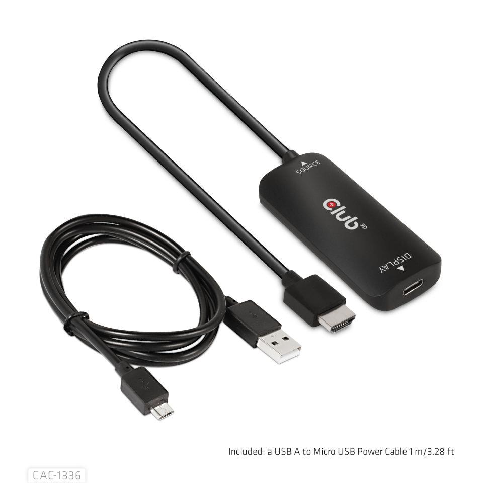 61a19b92-48d2-4790-9287-f57c6a75feab-2 Adapterio USB-C į USB/HDMI/M/F CAC-1336 šoninis vaizdas su jungčių išdėstymu