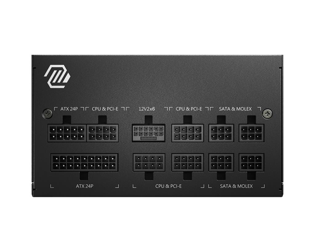 61b6cd8b-0053-4782-80dc-3f8c1848f5d8 Maitinimo blokas MSI 750W su 80 PLUS GOLD efektyvumu, šoninis vaizdas