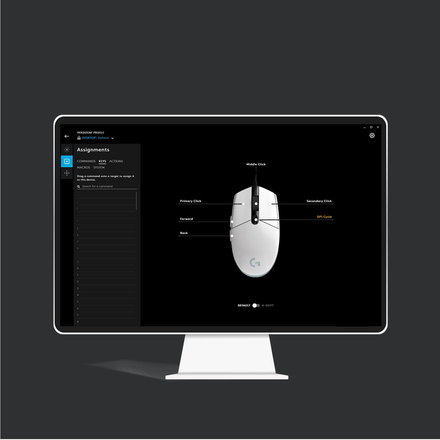 63c2a1ce-96a7-4353-8abe-acba56c5f757 MOUSE USB OPTICAL G203/WHITE 910-005797 LOGITECH