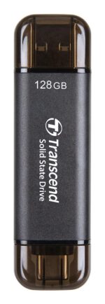 Išorinis SSD TRANSCEND ESD310C 128GB, USB-C jungtis ir kompaktiškas dydis