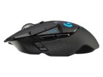 Pelė Logitech G502 Lightspeed, matoma iš šono, su 11 mygtukų