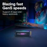 SSD CRUCIAL T710 1TB M.2 PCIe Gen5 NVMe Write speed 13700 MBytes/sec Read speed 14900 MBytes/sec TBW 600 TB CT1000T710SSD5