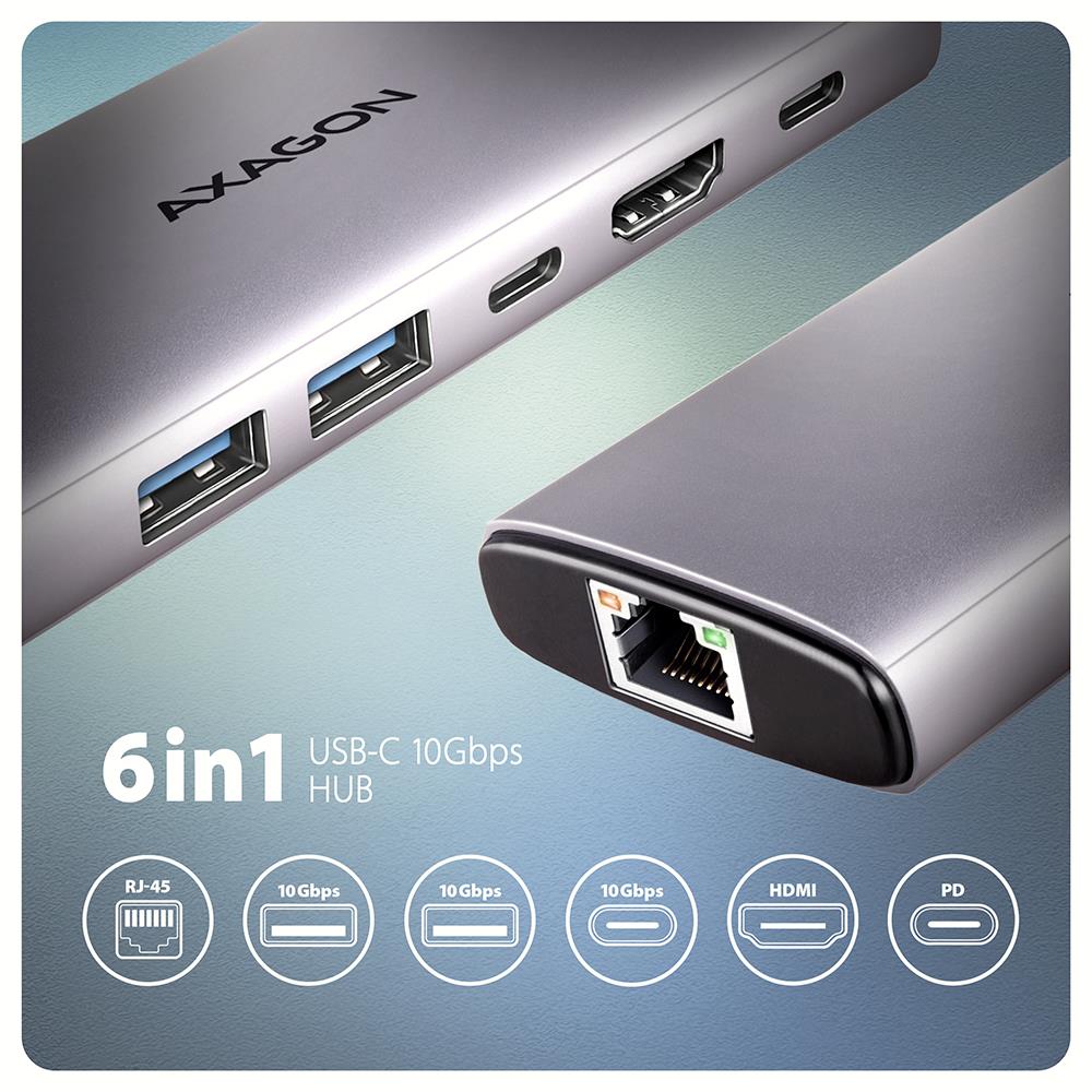 66d9fb4f-d9c7-4d58-ba75-e32740e083cd I/O HUB USB-C 6IN1 su matomu prievadų išdėstymu ir kabeliu