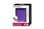 Išorinis HDD TRANSCEND StoreJet 4TB, violetinė spalva, šoninis vaizdas