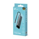 Adapterio TP-LINK I/O HUB USB-C 7PORT/UH7020C priekis su visais prievadais