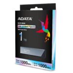USB-C atminties įrenginys ADATA UE800, sidabrinis, šoninis vaizdas