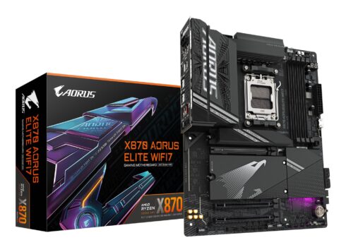 GIGABYTE X870AELITEWIFI su DDR5 atmintimi ir 4 atminties lizdais