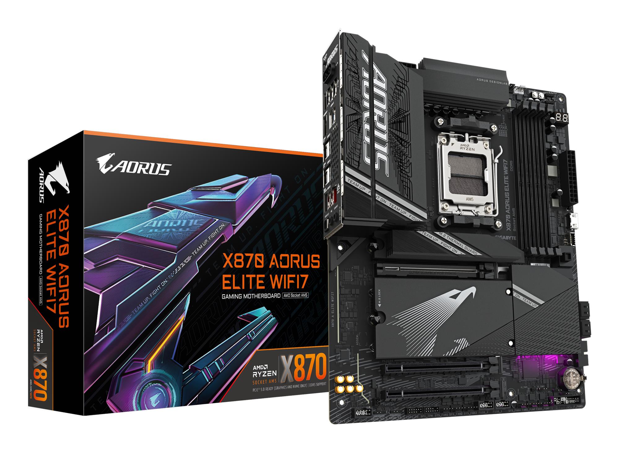 6a222150-ebc7-4510-98b7-d506b3f63e53 GIGABYTE X870AELITEWIFI su DDR5 atmintimi ir 4 atminties lizdais