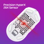 Pelė HyperX Pulsefire Haste 2, balta, matoma iš šono