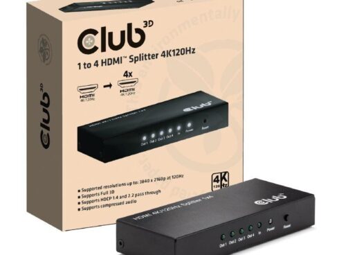 I/O VIDEO SPLITTER HDMI 4PORT/4K 120HZ CSV-1385 CLUB3D