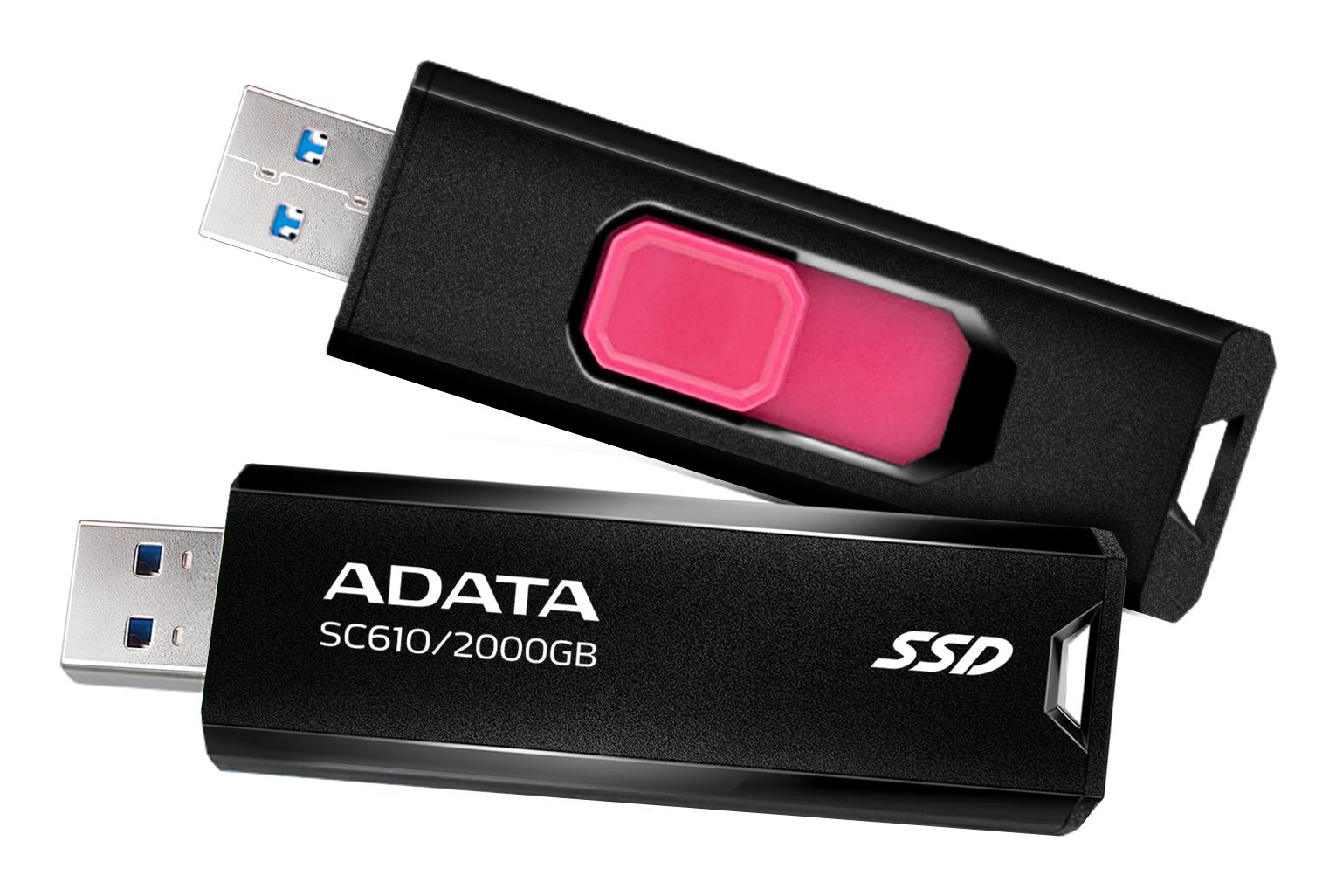 6bad880c-abe7-430b-a5e4-8de1101419c0 External SSD ADATA SC610 2TB USB 3.2 Write speed 500 MBytes/sec Read speed 550 MBytes/sec SC610-2000G-CBK/RD