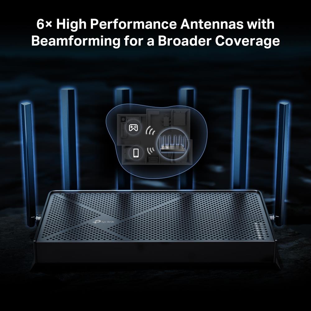 6c60235b-6c40-4f72-8ad1-eaddb712ff2b Wireless Router TP-LINK Wireless Router 6500 Mbps Wi-Fi 7 3x10/100/1000M 1x2.5GbE LAN WAN ports 1 Number of antennas 6 ARCHERBE400