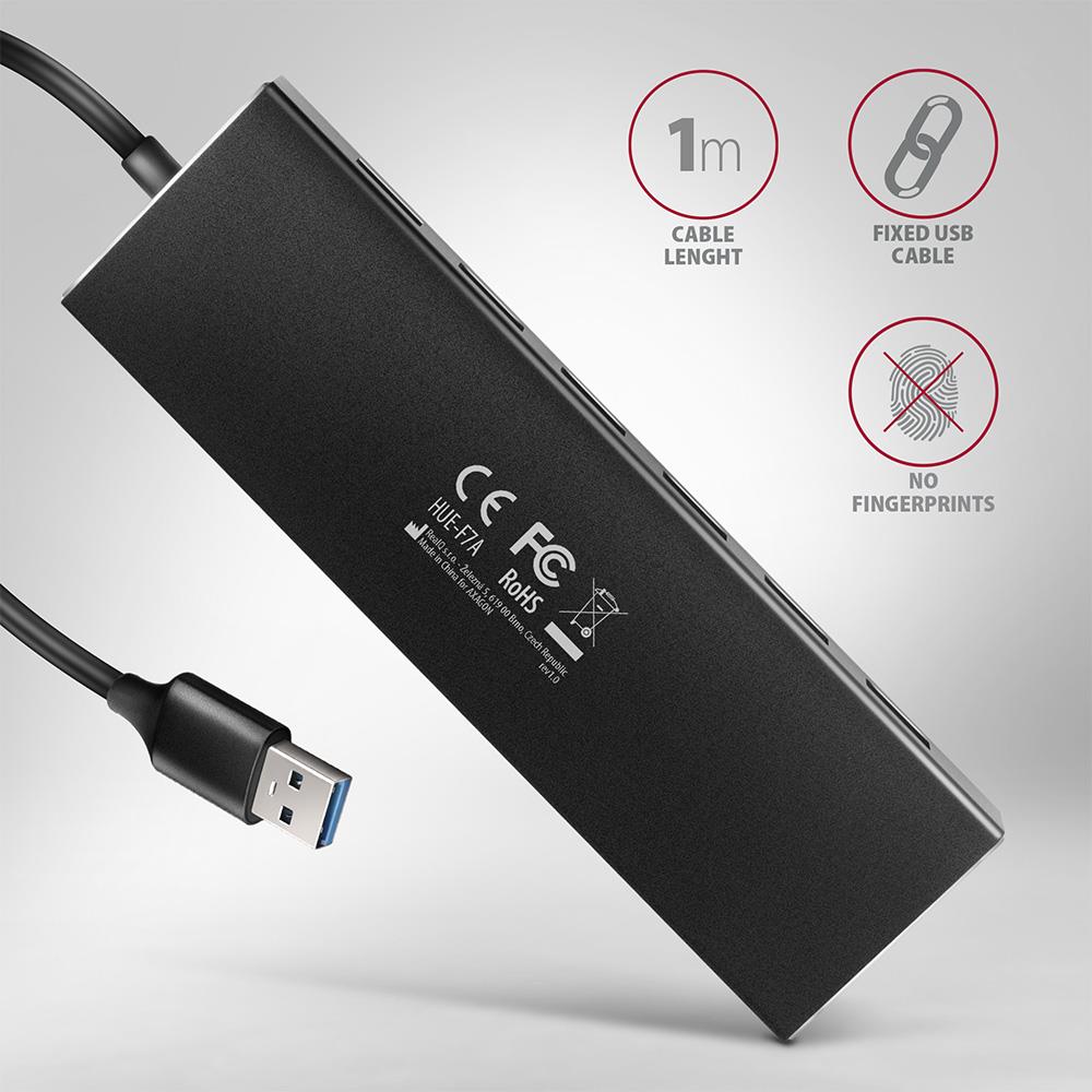 6c93b22c-3048-4c36-85d7-7b81e4b30190 I/O HUB USB3.2 7PORT FLAT/1M HUE-F7A AXAGON