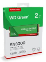 SSD WESTERN DIGITAL Green 2TB M.2 PCIe Gen4 NVMe Write speed 4200 MBytes/sec Read speed 5000 MBytes/sec 2.3mm TBW 250 TB WDS200T4G0E