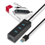 USB 3.0 hubas su keturiais prievadais ir 1.2 m ilgio kabeliu