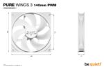 CASE FAN 140MM PURE WINGS 3/WHITE PWM BL112 BE QUIET