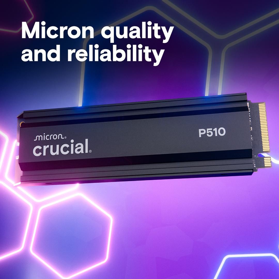 SSD CRUCIAL P510 2TB M.2 PCIe Gen5 NVMe TLC Write speed 8700 MBytes/sec ...