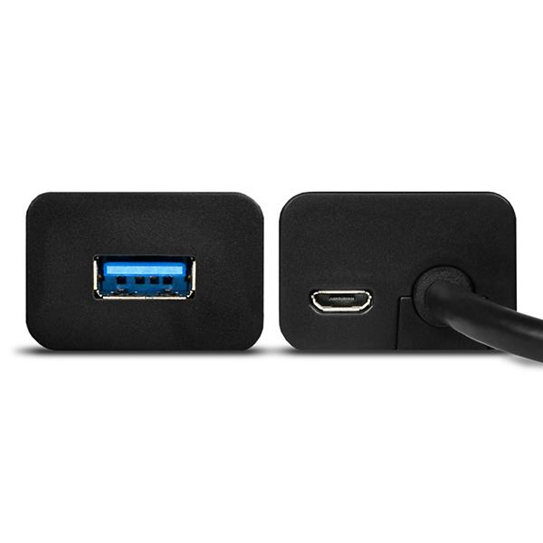 6ef6a385-8009-498f-9cfd-e5c438aed15c USB 3.0 hub'as su keturiais prievadais, matomas iš šono