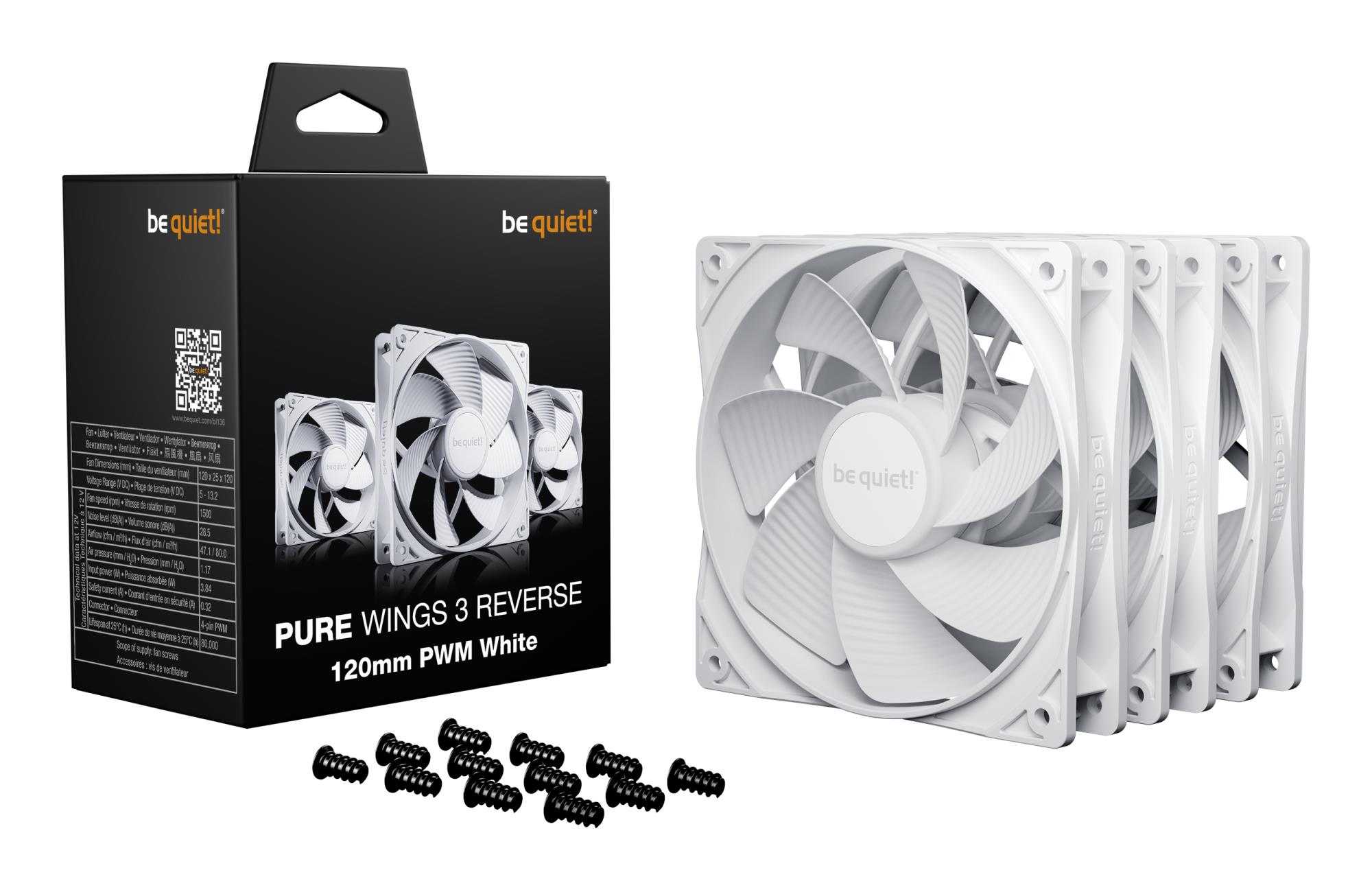 6fa8a04e-589a-40e4-be4f-bfdfcb7504c7 CASE FAN 120MM PURE WINGS 3/PWM WHT 3-PACK BL136 BE QUIET
