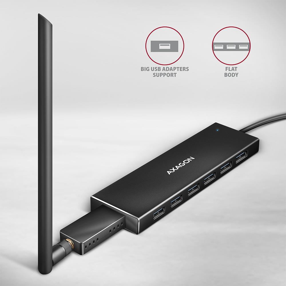70debfd4-b0a0-42c5-8419-b8159f9e9dcd I/O HUB USB3.2 7PORT FLAT/1M HUE-F7A AXAGON