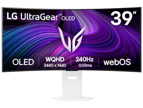 Monitor LG 39GX90SA-W 39" Gaming/Curved/21 : 9 Swivel Height adjustable Tilt Matte Panel OLED 3440x1440 21:9 240Hz 0.03 ms Speakers Colour White 39GX90SA-W