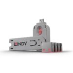 USB prievado blokatorius 4 vnt. rožinės spalvos, modelis 40450