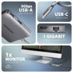 I/O HUB USB-C 5IN1 5GBPS/0.2M HMC-5HL AXAGON
