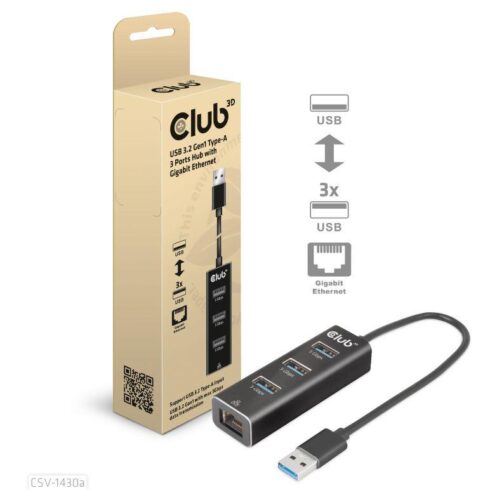 I/O HUB USB3.2 3PORT CSV-1430A, 7.88 x 2.56 x 1.9 cm