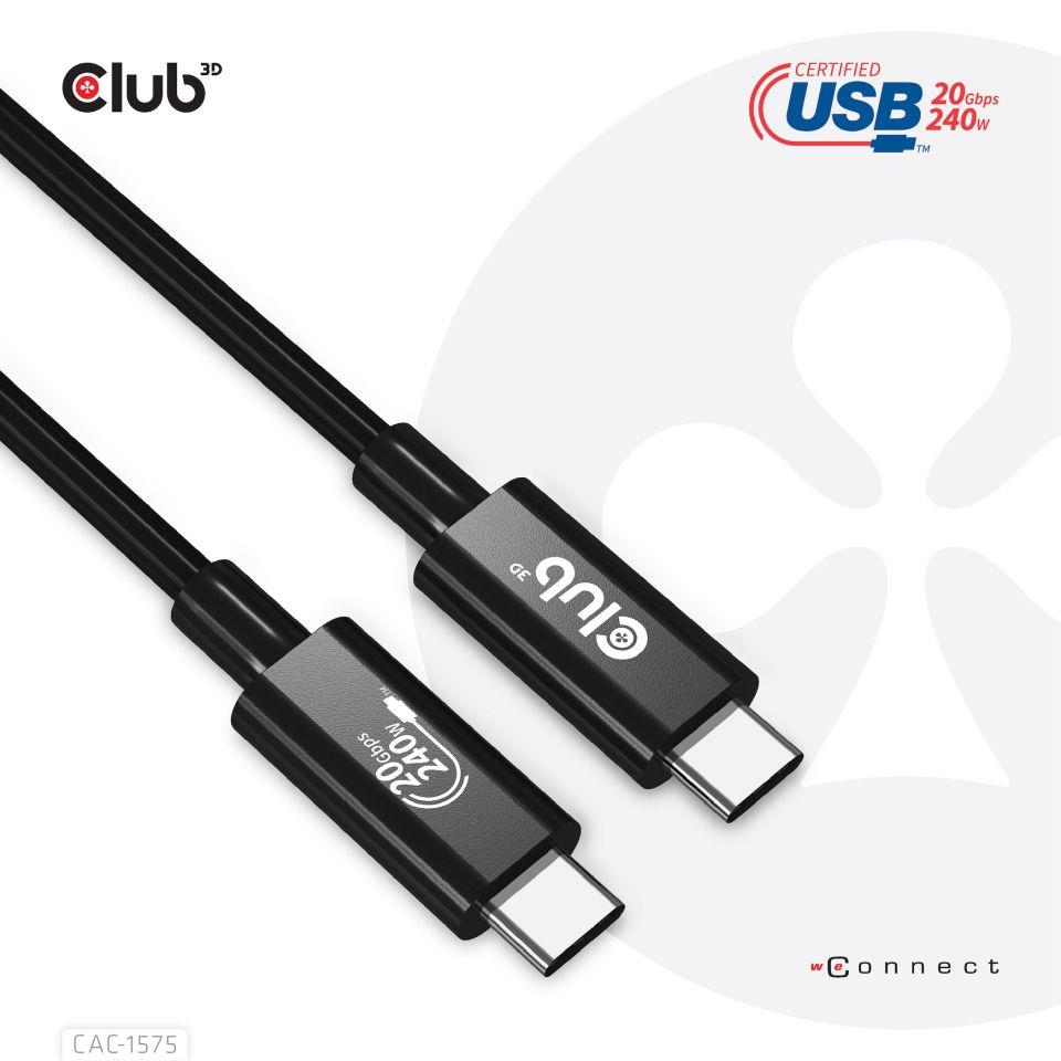 76d94048-60a7-44d0-9a5f-01f6f62a08b7-1 CABLE USB-C TO USB-C 2M/M/M CAC-1575 CLUB3D
