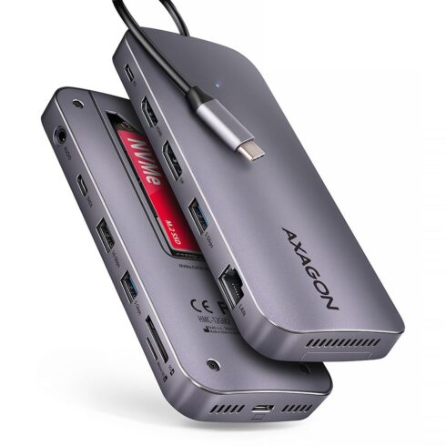 AXAGON HMC-12GM2 dokų stotis su 12 prievadų ir USB-C 10Gbps