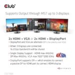 Dokas Club 3D CSV-1568, matomas iš šono, su prijungtais kabeliais