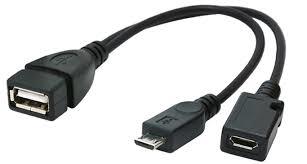 USB OTG adapter kabelis su micro-B ir A tipo jungtimis