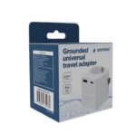 Gembird TPA-EU1A1C20-01-W Grounded universal travel power adapter, 20 W, white | Gembird