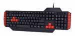 Juodos klaviatūros USB žaidimų rinkinys, matomas iš viršaus