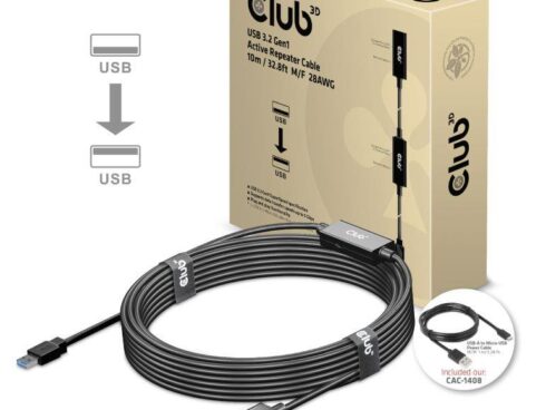 CABLE USB3.2 REPEATER 10M/M/F CAC-1405 CLUB3D