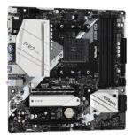 Mainboard ASROCK AMD B550 SAM4 MicroATX 1xPCI-Express 3.0 1x 1xPCI-Express 3.0 16x 1xM.2 1xPCI-Express 4.0 16x Memory DDR4 Memory slots 4 1x15pin D-sub 1xHDMI 1xDisplayPort 2xUSB 2.0 1xUSB type C 5xUSB 3.2 1xPS/2 1xRJ45 3xAudio port B550MPRO4