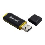 USB atmintinė Intenso 128GB, matoma iš šono su uždengimu