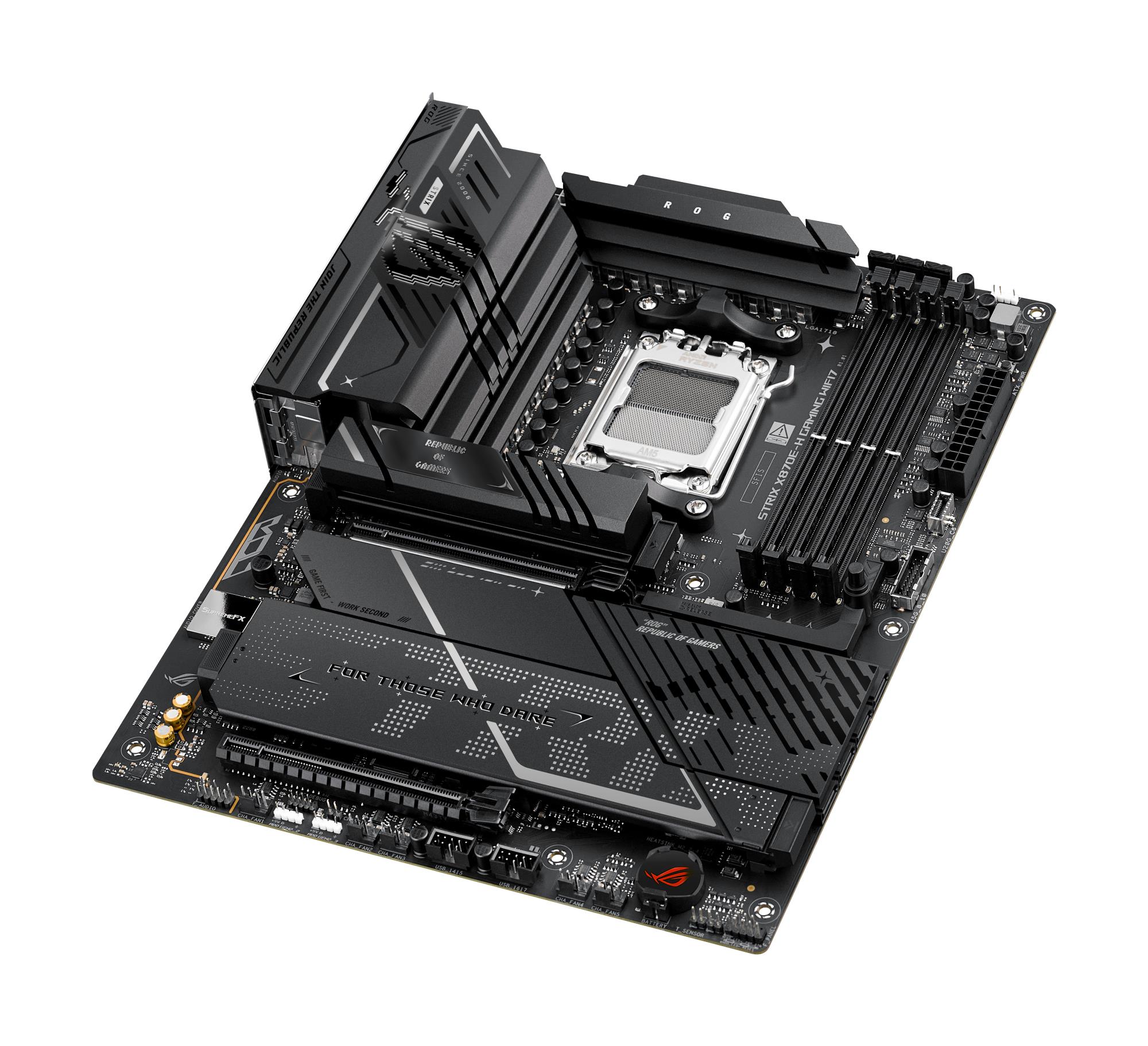 7cf0a219-778d-4c59-9a57-007d0deab12a-1 Motininė plokštė ASUS ROG STRIX X870E-H su matmenimis ir jungčių išdėstymu