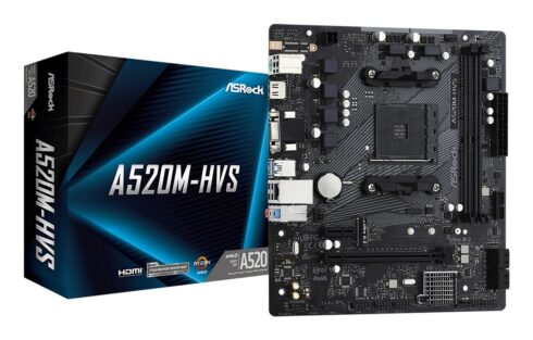 ASROCK A520M-HVS motininė plokštė su DDR4 atmintimi ir HDMI 4K 60Hz